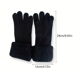 Warm Winter Gloves Solid Thickened Gloves Casual Outdoor Gloves