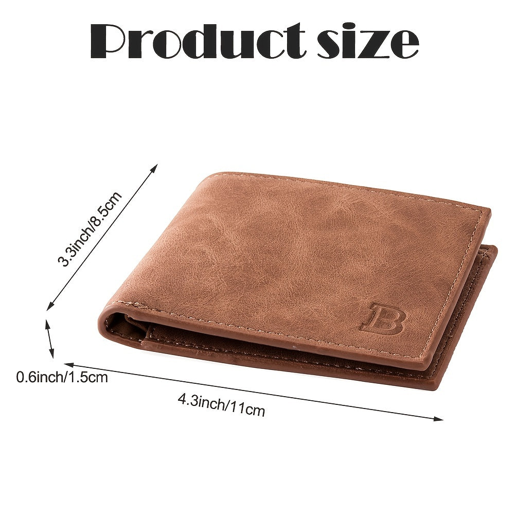 RFID Slim Leather Bifold Men Wallet Holds 5-12 Cards Coin Pouch Note Section