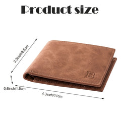 RFID Slim Leather Bifold Men Wallet Holds 5-12 Cards Coin Pouch Note Section