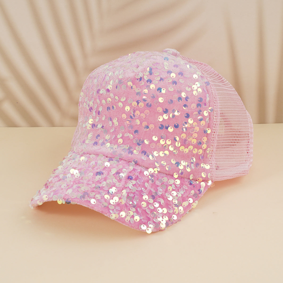 Sequins Solid Baseball Cap Mesh Hip Hop Trucker Hat Y2K Sunshade Sports Hats