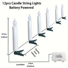 12 LEDs Christmas Candle Lights Outdoor Decorative Candle Lamps