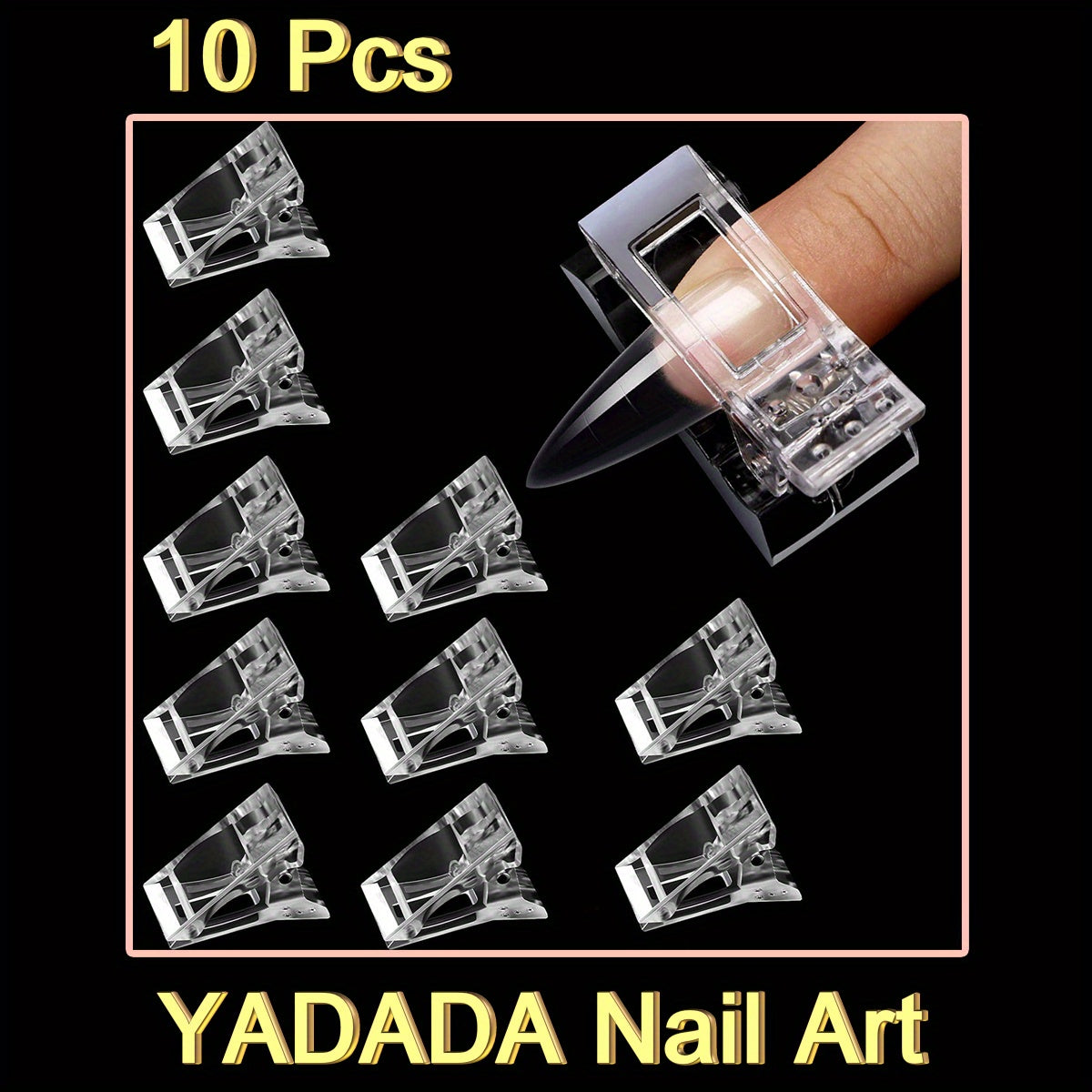 10 Nail Clips For Polygel Fingernail Extension Forms Tips With Acrylic Clippers