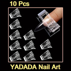 10 Nail Clips For Polygel Fingernail Extension Forms Tips With Acrylic Clippers