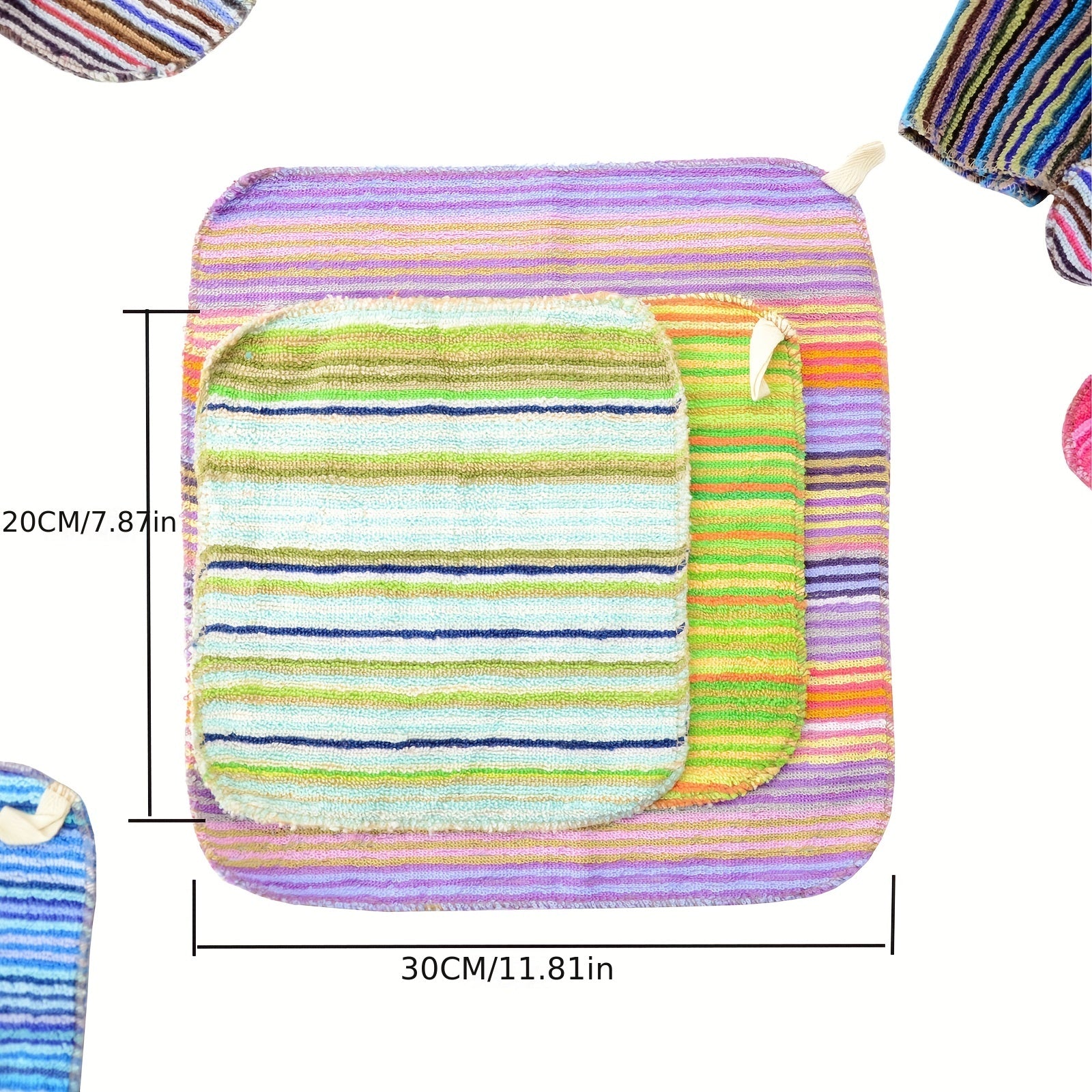 12pcs Thickened Double-sided Dish Towels Soft Absorbent Square Towels