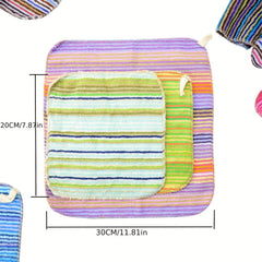 12pcs Thickened Double-sided Dish Towels Soft Absorbent Square Towels