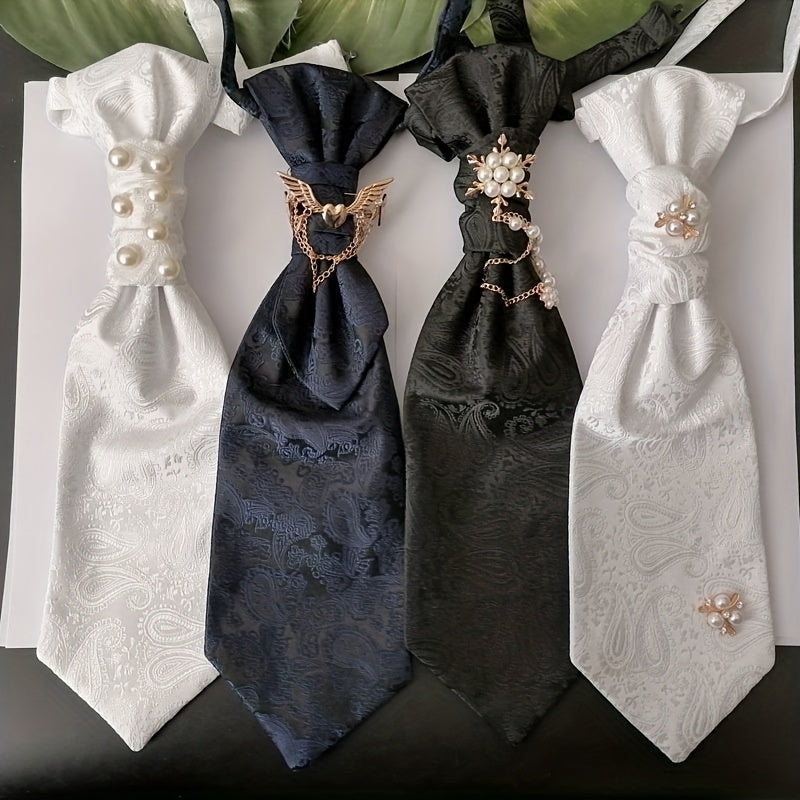 Faux Diamond Inlaid Bow Tie Set For Wedding Party