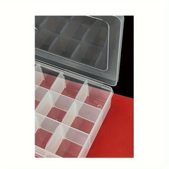 Clear Plastic Storage Box Organizer 18 Grids with Dividers