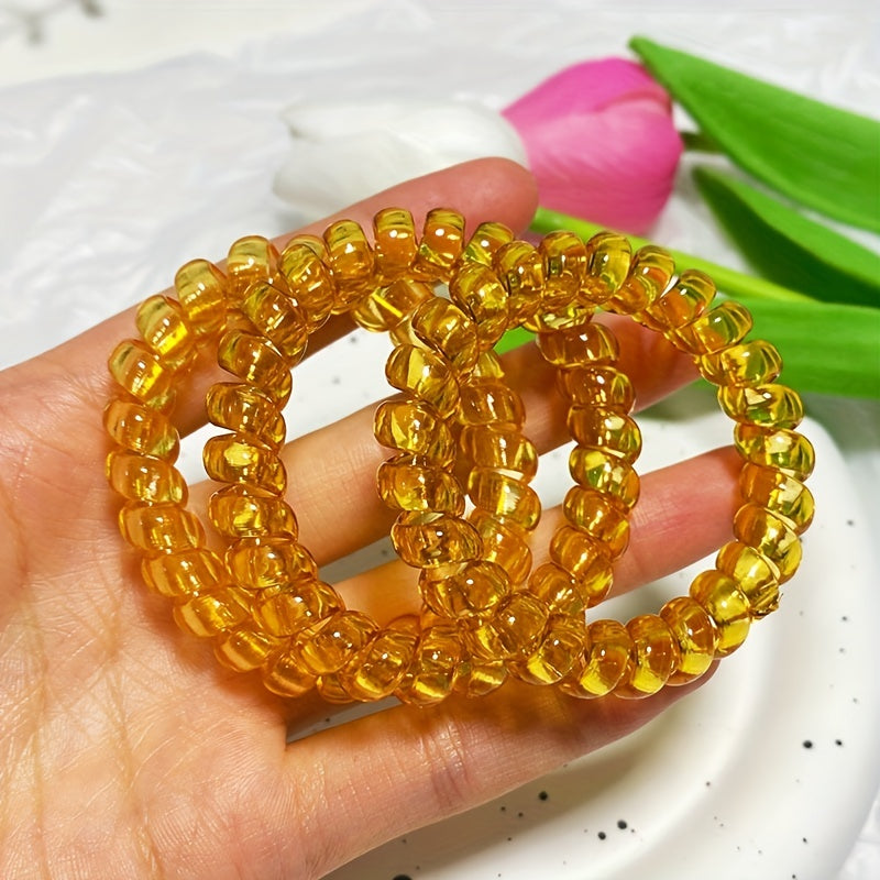 3pcs Spiral Hair Tie Elastic Hair Rope No Hair Damage Ponytail Hair Tie
