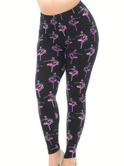  Ballet Girl Print High Rise Leggings