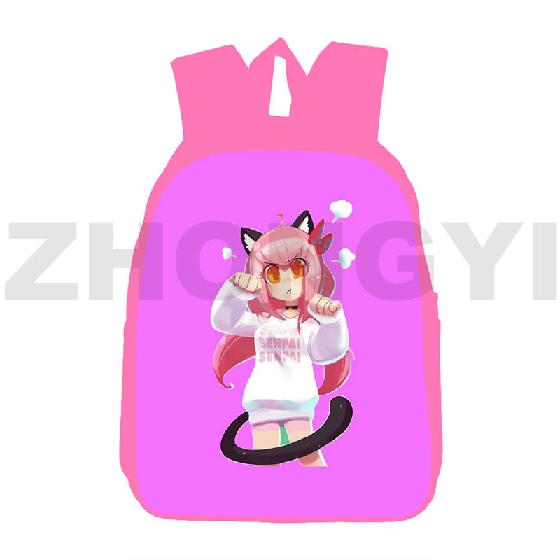 12/16 Inch Aphmau Backpacks for Teen Girls 3D Anime Pink