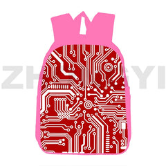 16 Inch Electronic Chip Backpack Schoolbag Anime Pink Bookbag Laptop