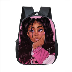 12 Inch Afro Girl Kindergarten School Bag
