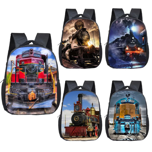 12 Inch Steam Locomotive Train Toddler Backpack School Bag Boys Girls Kindergart