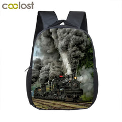 12 Inch Steam Locomotive Train Toddler Backpack School Bag Boys Girls Kindergart