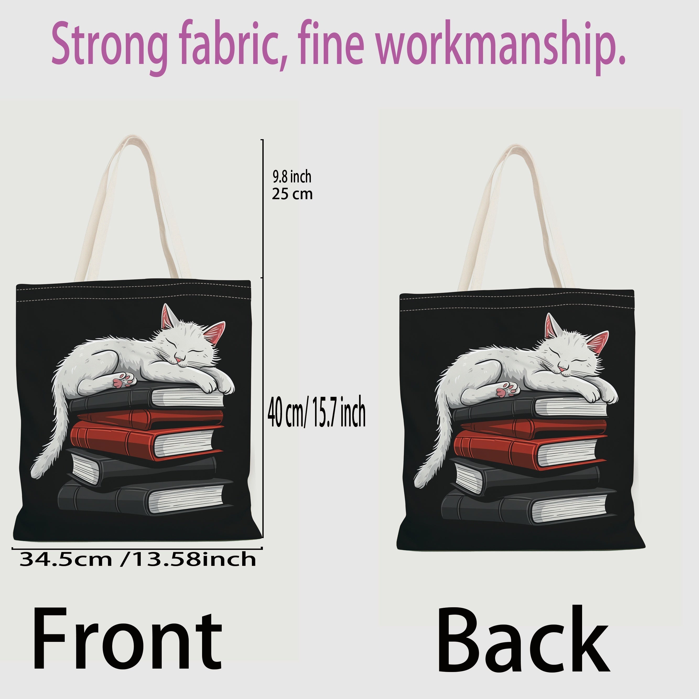 Mushroom House Pattern Tote Bag Durable Canvas Bag For Daily Commute