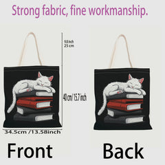 Mushroom House Pattern Tote Bag Durable Canvas Bag For Daily Commute