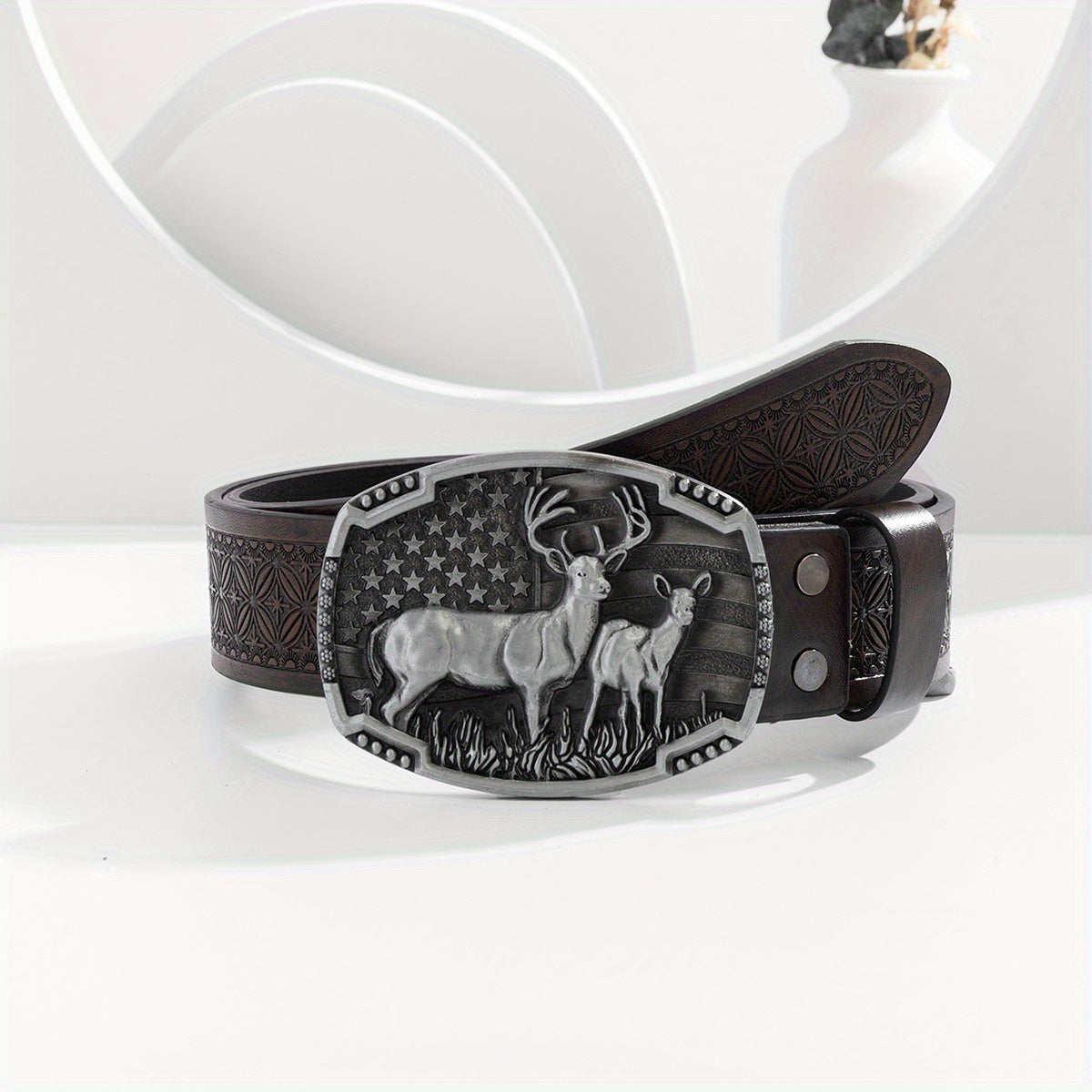 Retro Buckle Belt for Men Denim Jeans Casual Daily Clothing Accessories