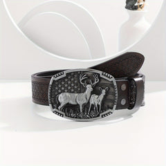 Retro Buckle Belt for Men Denim Jeans Casual Daily Clothing Accessories
