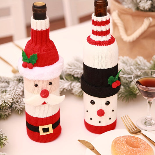 Christmas Wine Bottle Cover for Holiday Decoration
