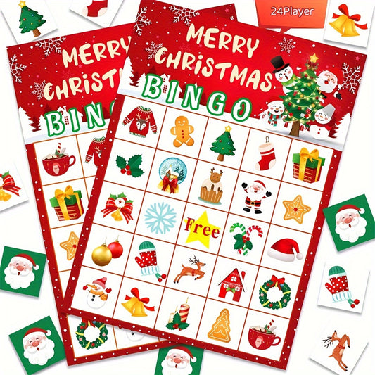 Christmas Bingo Game 24 Players Large Group Activities Family Party
