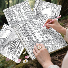 Magic Tree House Coloring Book Spiral Bound 20x20 with Clear Lines & Patterns