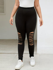  Cut Out High Rise Skinny Leggings Women's Medium Stretch Pants