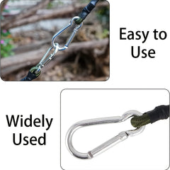 Heavy Duty Elastic Bungee Cords 8mm Carabiner Clips Tarpaulin Waterproof