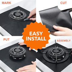 Gas Stove Mat Burner Covers Protectors Non Stick Fast Clean Kitchen