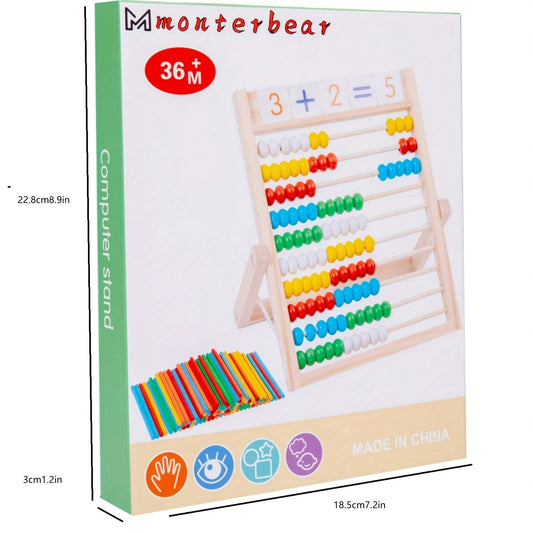 Wooden Computing Frame with Numbered Pegs