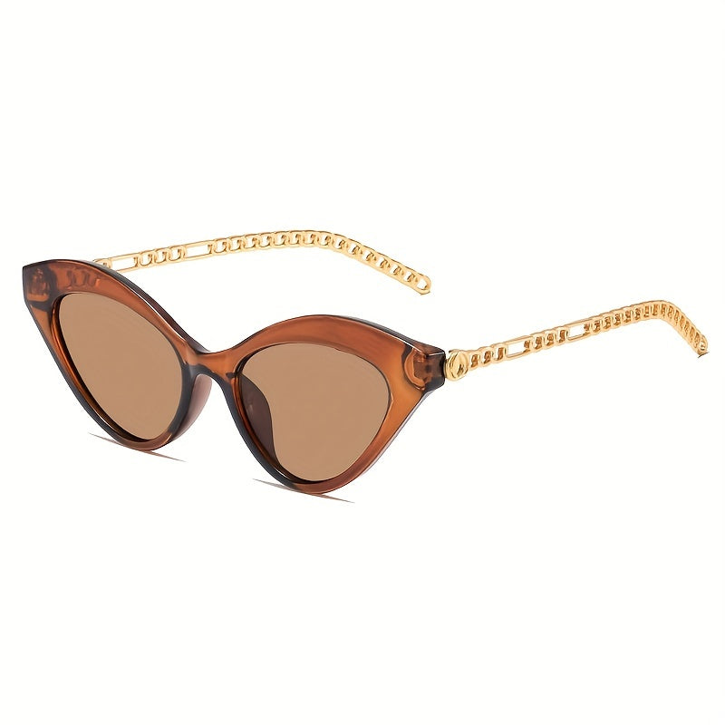 Cat Eye Sunglasses Metal Chain Charm Anti Glare UV400