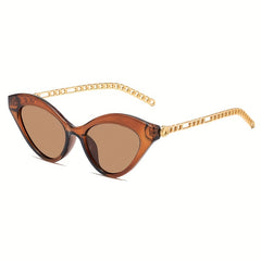Cat Eye Sunglasses Metal Chain Charm Anti Glare UV400