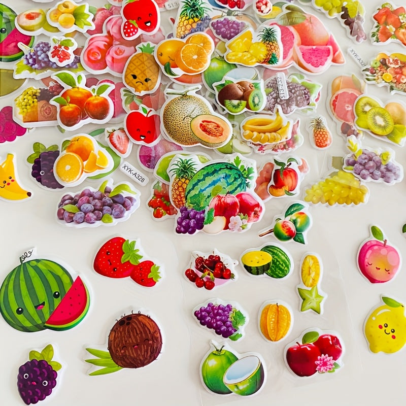 8 Sheets Cartoon Fruit Self Adhesive Stickers for Stationery Scrapbooking
