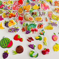 8 Sheets Cartoon Fruit Self Adhesive Stickers for Stationery Scrapbooking