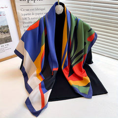 Wavy Block Shawl Large Square Scarf Outdoor Windproof Headwrap