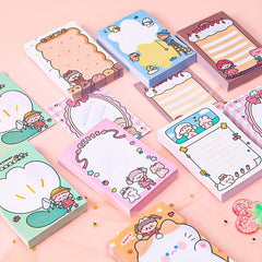 Cartoon Sticky Note Book Student Animation Tearable Self-adhesive Sticker