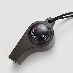 3 In 1 Survival Whistle with Thermometer Compass for Camping Hiking