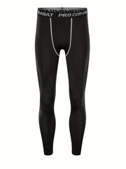 Men's Alphabets Pattern Compression Pants for Outdoor Fitness