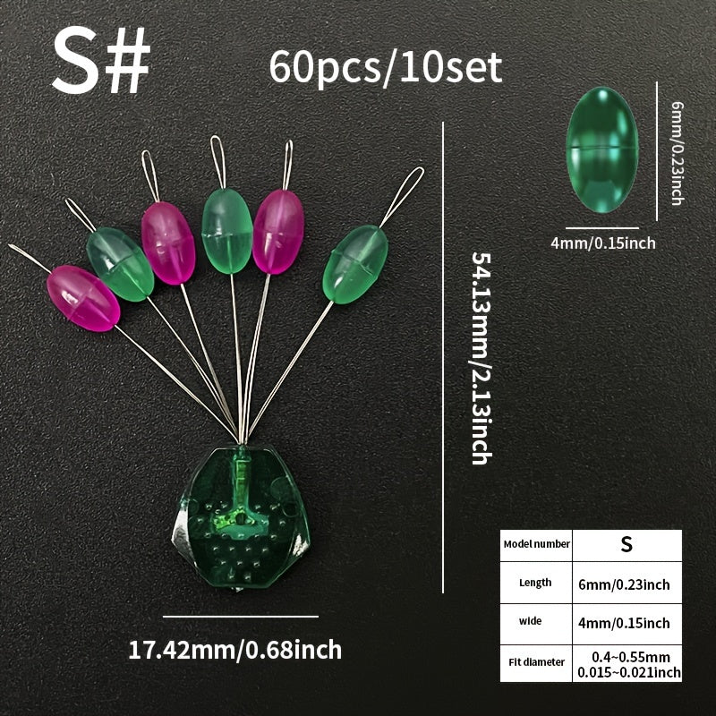 100pcs Silicone Space Beans Fishing Line Stoppers Fishing Float Stops