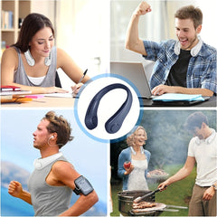 Portable USB Charging Neck Fan Adjustable Neck Width 3-Speed Strong Wind