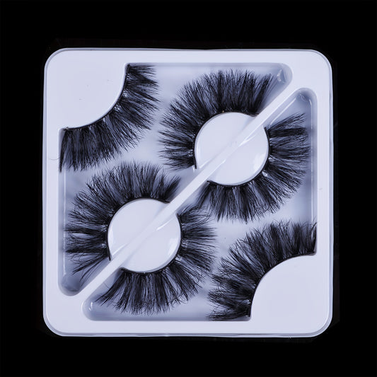 3 Pairs Fluffy 6D Faux Mink Eyelashes - Dramatic False Lashes
