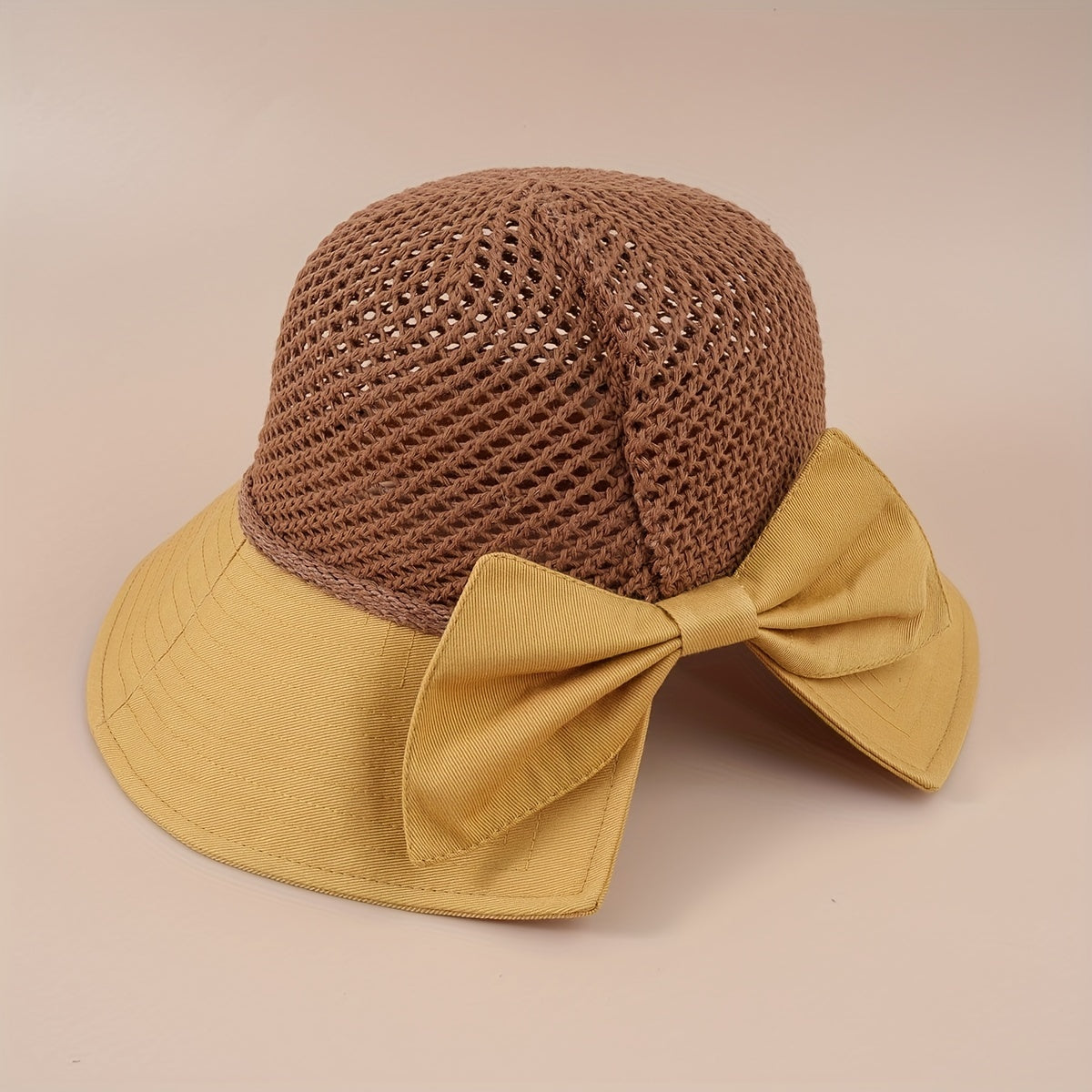 Bowknot Hollow Stitching Bucket Hat Sunscreen Beach Hat