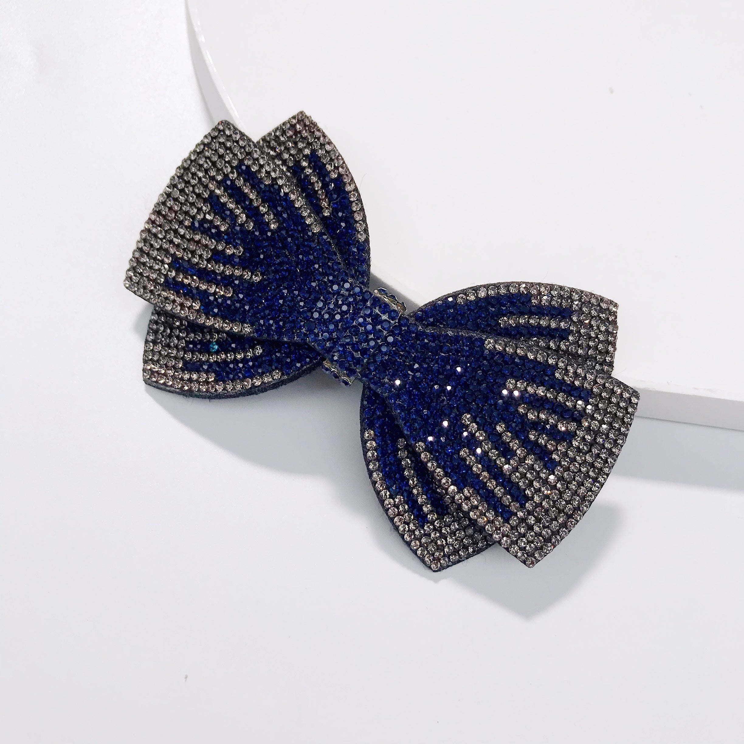 Rhinestone Bow Hairpin Back Head Clip Headdress Spring Clip