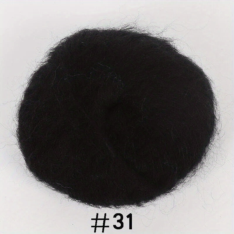 4pcs Wool Mohair Yarn Soft Fingering Crochet Knitting Threads