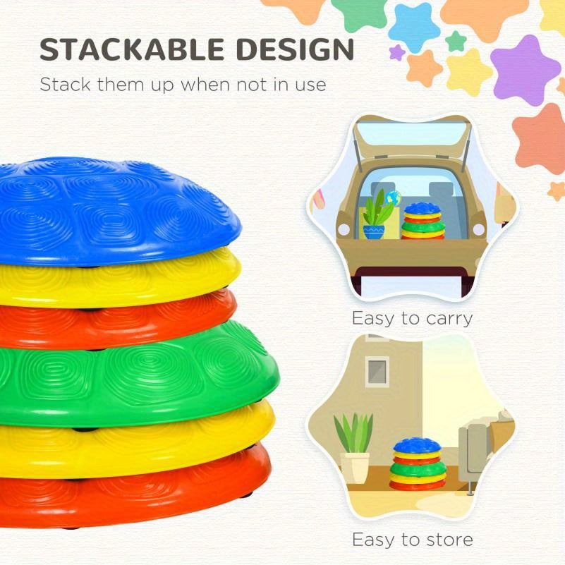 Colorful Non Slip Stepping Stones for Outdoor Balance Games