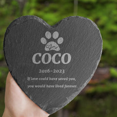 Personalized Pet Memorial Stone Engraved Heart Rock with Pet's Name
