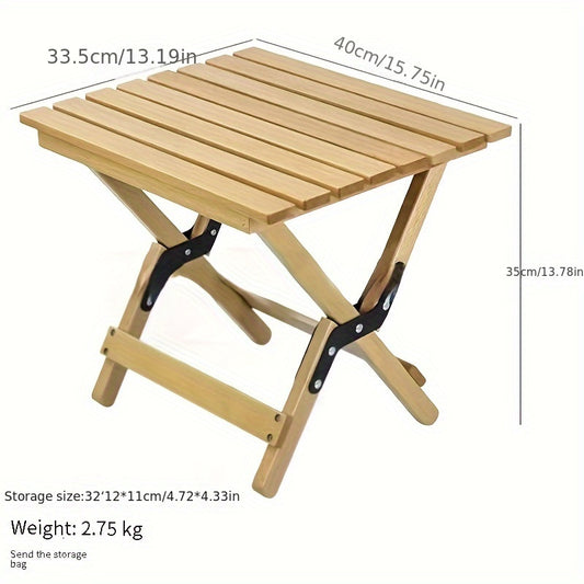 Portable Folding Wooden Stool For Outdoor Camping Picnic