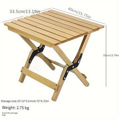 Portable Folding Wooden Stool For Outdoor Camping Picnic