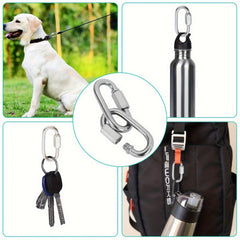 3pcs D Ring Carabiner Clip Stainless Steel Chain Locking Carabiner Keychain