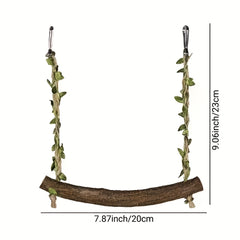 Solid Wood Parrot Swing Toy for Peony Cockatiel Budgerigar