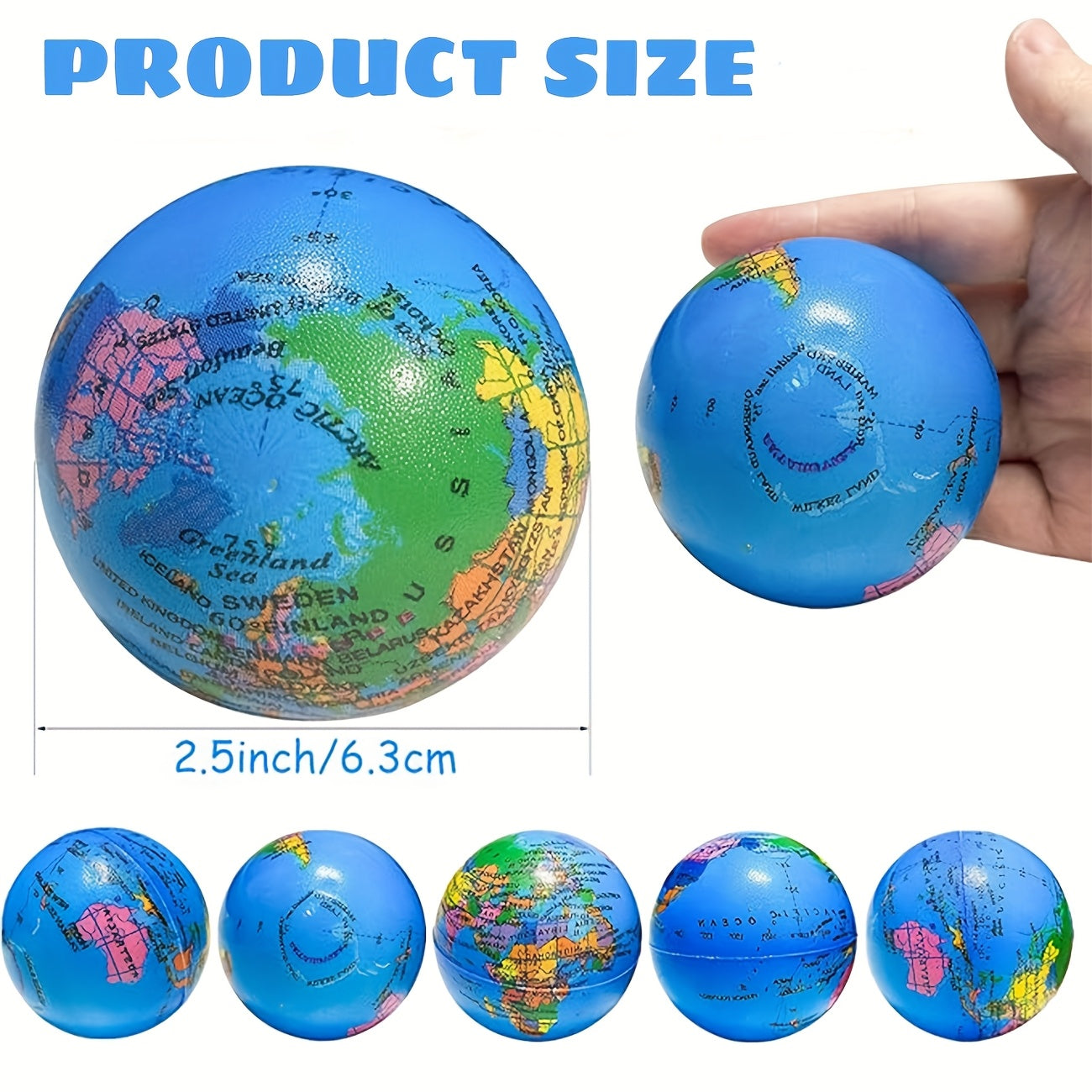 24 Earth Relax Balls Sensory Toys World Map Mixed Colors Finger Exercise